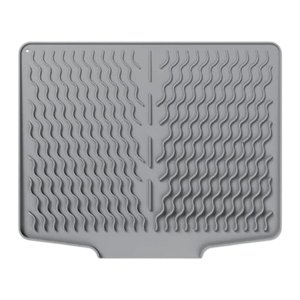 Magideal - Alfombrilla De Silicona Para Platos, Almohadilla, Evita La Acumulación De Agua, Almohadilla De Drenaje Resistente, Alfombrilla Escurridora Para Cajón Gris