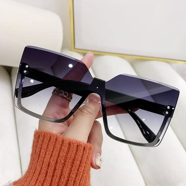 Ladies Rimless Oversized Fashion Sunglasses Trend Driving Glasses Outdoor Cycling Sports Fishing Sunglasses UV400