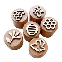 Magideal - Sellos De Madera, Sellos De Arcilla Para Impresión, Sellos De Madera Para Educación Temprana, Jardín De Infantes, Arte Creativo, Manualidades Para Man Flores De Ciclo De Abejas