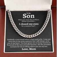 Xinqihang - Collar De Cadena Cubana De Acero Inoxidable Para Mi Hijo, Regalos Para El Hijo, Regalos Para El Cumpleaños Del Hijo, Regalos Únicos Para El Hijo De Mamá Y Papá