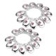 thumbnail image 4 of 1 par clip ajustable de cristal de acero inoxidable floral en anillo mamilo rosa, 4 of 5
