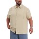 thumbnail image 4 of INSPIRE CHIC Camisas de Verano de Manga Corta de Color Sólido para Hombres Grandes y Altos para la Vuelta al Cole, Vacaciones en la Playa, Talla XL Caqui, 4 of 5