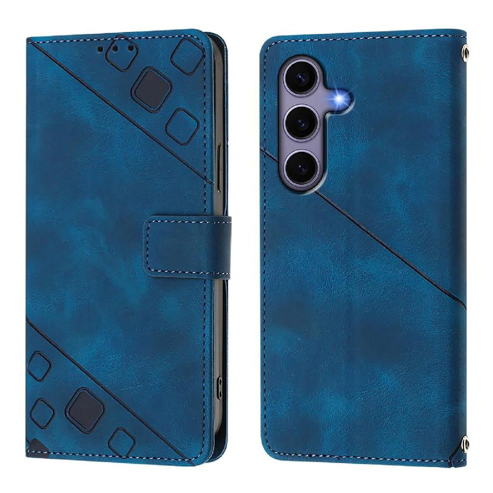 Foxdock - Funda Cartera Para Samsung Galaxy S25 Con Soporte Y Ranuras, Resistente A Golpes Y Rayones Azul