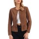 thumbnail image 1 of INSPIRE CHIC Chaquetas de Mezclilla para Mujer con Botones, Dobladillo Peplum, Mangas Largas, Chaquetas de Jean Cortas, Marrón Oscuro XS, 1 of 6