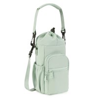 Xusx111 - Soporte De Botella De Agua Con Correa 40Oz Bolsa De Eslinga De Botella De Agua Aislada Con Bolsillo De Teléfono Crossbody (Verde Claro)