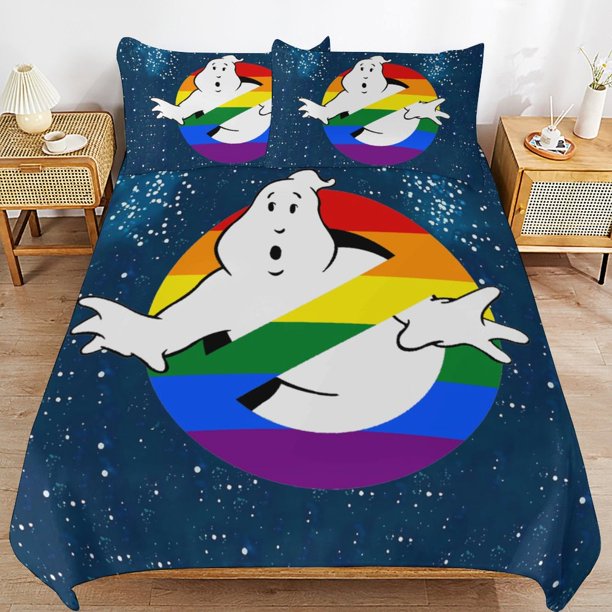 x310 Ghostbusters Bed Duvet Cover Microfiber Bedding Sets 3D Printed Lightweight 3 Piece Comforter Sets, 1 Duvet Cover And 2 Pillow Shams for Kids Boys Girls 79"x90" jn310
