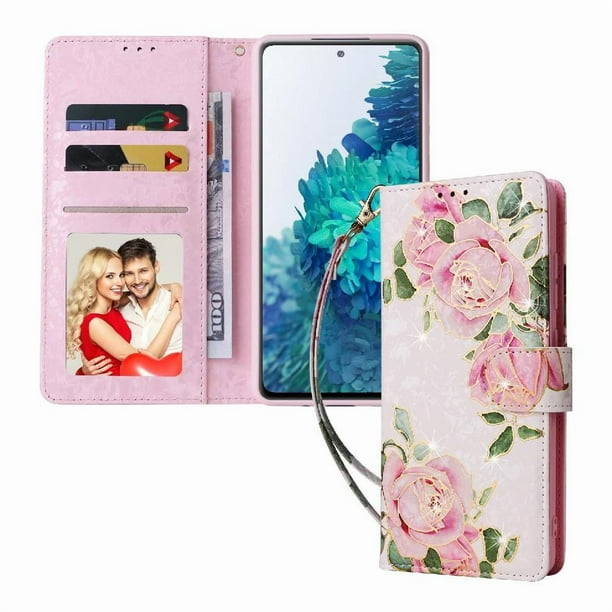 FOXDOCK Funda Tipo Cartera Floral para Samsung Galaxy A23 4G/5G ,Funda con Tapa de Cuero PU, Protección Antigolpes con Ranuras para Tarjetas y Soporte