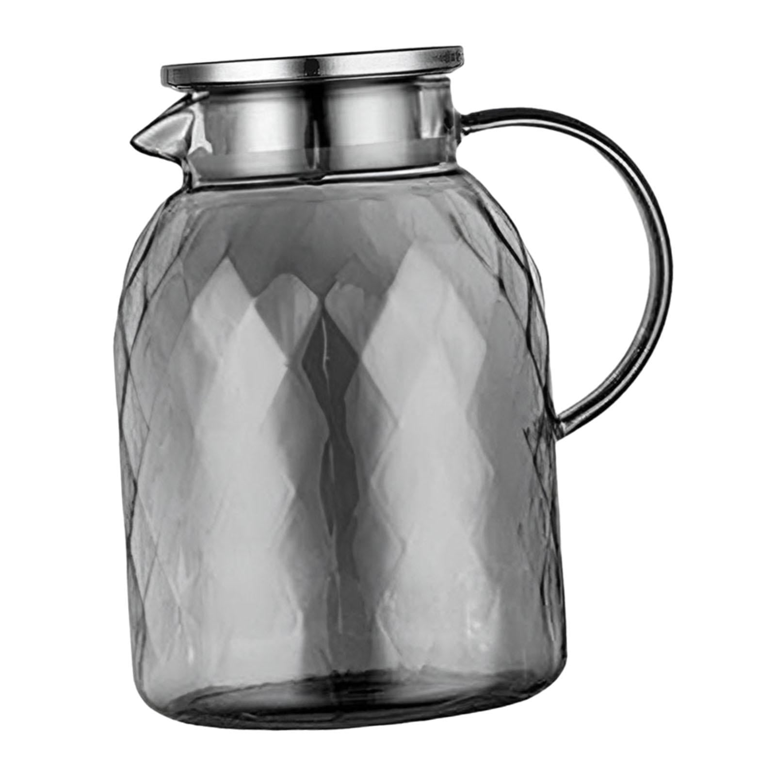 Bothyi - Jarra De Bebidas Con Tapa, Jarra De Vidrio Con Diseño De Gran Diámetro Para Bebidas, Té Helado, Leche, 1800ml