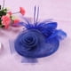 thumbnail image 5 of Elegante sombrero de novia con plumas de avestruz, ideal para bodas, iglesias y fiestas (azul rey), 5 of 7