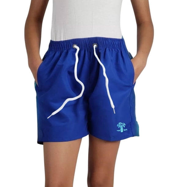 Traje De Baño Niño Forro Malla Colores Liso palmera 9010