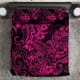 thumbnail image 1 of Juego de Cama Tiburón Hawaii Estampado Polinesio Versión Rosa LT01, 1 of 3