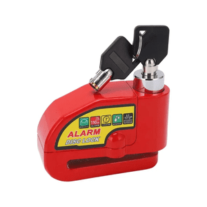 Genérico - Candado Alarma Freno Disco Moto Con Piola Recordatoria Rojo
