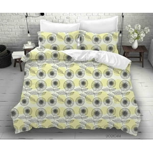 Milsleep - 3D Dibujado A Mano Girasol Floral Funda De Edredón Juego De Ropa De Cama Funda Nórdica