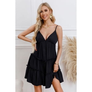 Likeshop - Vestido Corto Sexy Verano Mujer Escote V Fiesta Casual Pabilos 330