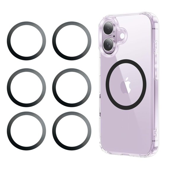 Aothey Anillos Magnéticos para Teléfono - Pack de 6 Negro