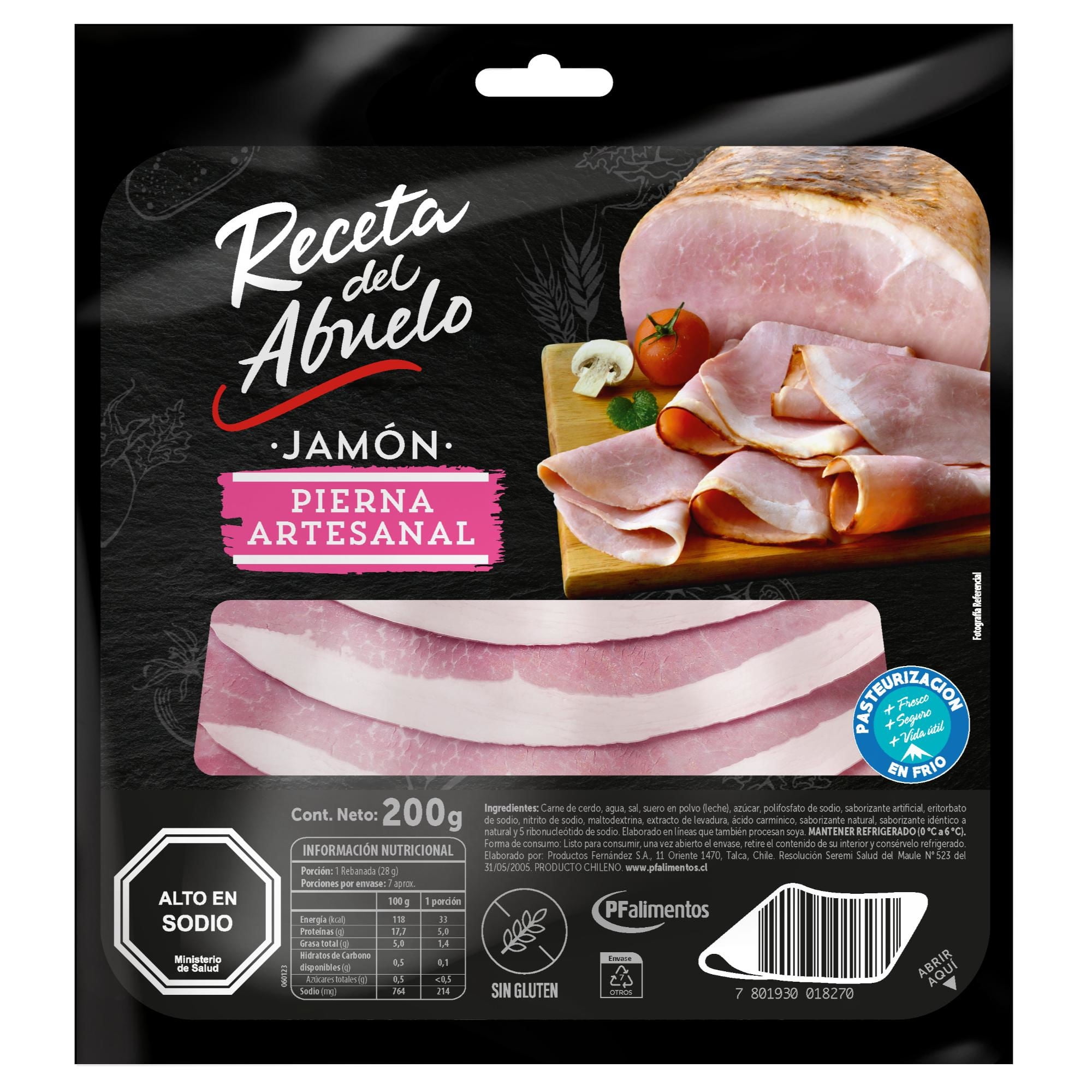 Jamón Pierna Artesanal Bolsa 200 g Receta del Abuelo