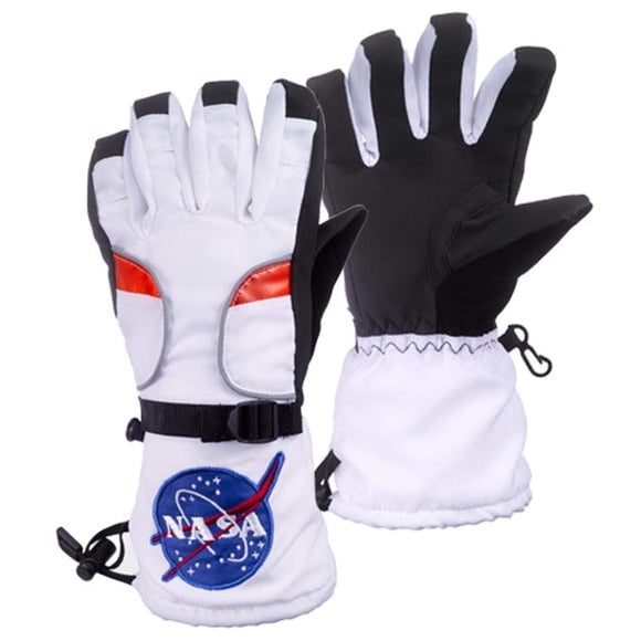 Guantes de astronauta Aeromax ASG-Med blancos con parches de la NASA
