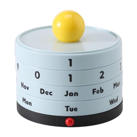 Ioensy - Calendario De Escritorio Pequeño Y Bonito, De Pie, Perpetuo, Para Oficina, Hogar, Profesores, Color Azul