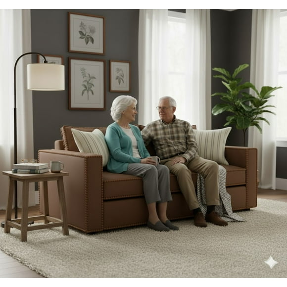 Sofa 3 Cuerpos Amira Cafe Resortes Full Comfort