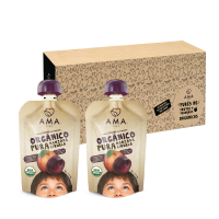 Ama Time - Pack 32 Unid - Puré Manzana Ciruela 90 Grs