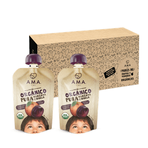 Ama Time - Pack 32 Unid - Puré Manzana Ciruela 90 Grs