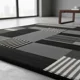 thumbnail image 2 of Alfombra Pasillera 3d Wm 60x180 Cm Decorativa - 1.8 M - 60 Cm - Con Diseno - Gris Y Blanco, 2 of 3