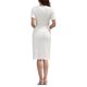 thumbnail image 3 of Vestido Lápiz de Tweed con Cinturón y Manga Corta para Mujer INSPIRE CHIC 2026 S Beige Blanco, 3 of 5