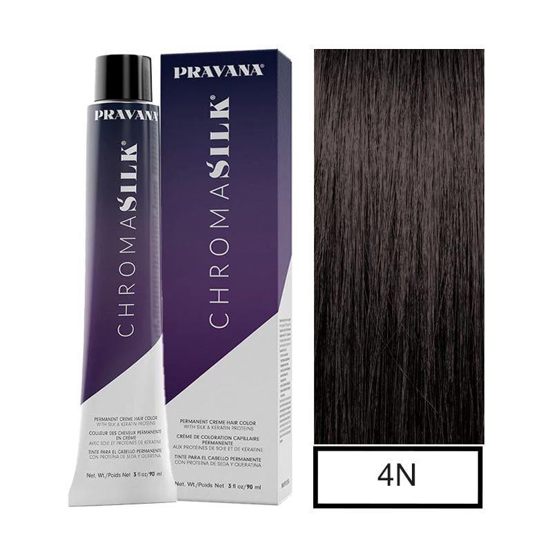 Tintura Permanente Chromasilk Castaño Natural 4N 90Ml + Oxidante