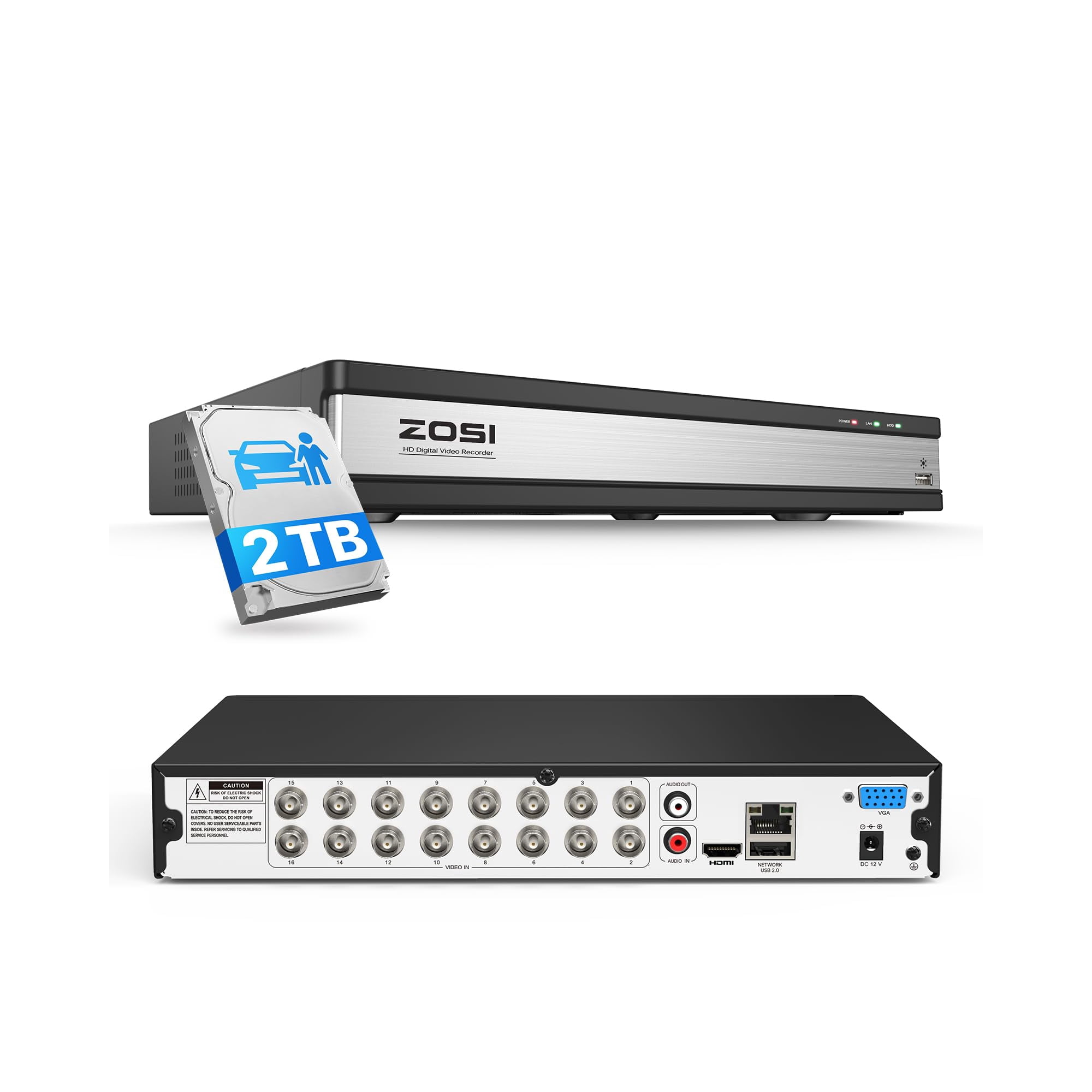 Dvr Cctv De Vigilancia Zosi H.265+ Full 1080p 16 Canales 4 En 1