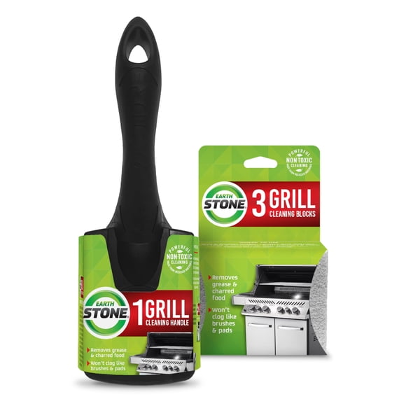 Kit De Limpieza Para Parrilla Con 3 Bloques Y Mango De 7