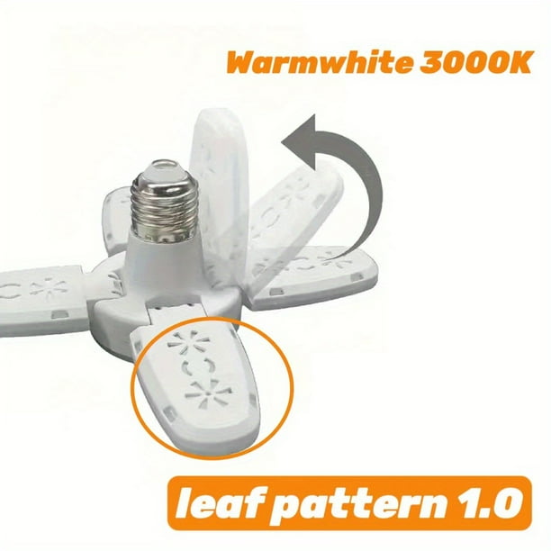 1pc LED Garage Light, Foldable Garage Lights Ceiling, AC85-265V, 950LM/1400LM E27 3000K/6500K LED Garage Ceiling Lights With 4 Adjustable Panels For Garages, Workshop, Indoor, Outdoor, Workshop And Wa