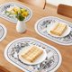 thumbnail image 2 of Juego de 6 Manteles Individuales de Cuero Floral para Decoración de Mesa de Comedor de Cocina Resistentes al Calor Manteles Individuales Limpiables Negro/Blanco 17.7*11.8 pulgadas, 2 of 6