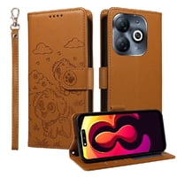 Funda Billetera Foxdock Compatible Con Infinix Smart 8 4G, Diseño Perrito Tierno, Ranuras Para Tarjetas Y Soporte Plegable