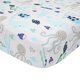 thumbnail image 1 of Sábana para cuna Lambs & Ivy Oceania, 100% algodón, blanca con peces azules, 1 of 3