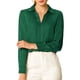 thumbnail image 1 of INSPIRE CHIC Camisas Elegantes para Mujer Cuello de Punta Manga Larga Blusa de Satén Suave Regreso a Clases Conjunto para Maestra Verde S, 1 of 8