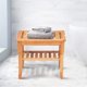 thumbnail image 3 of Banco de ducha Giantex Bamboo con estante de almacenamiento para interiores y exteriores, 3 of 9