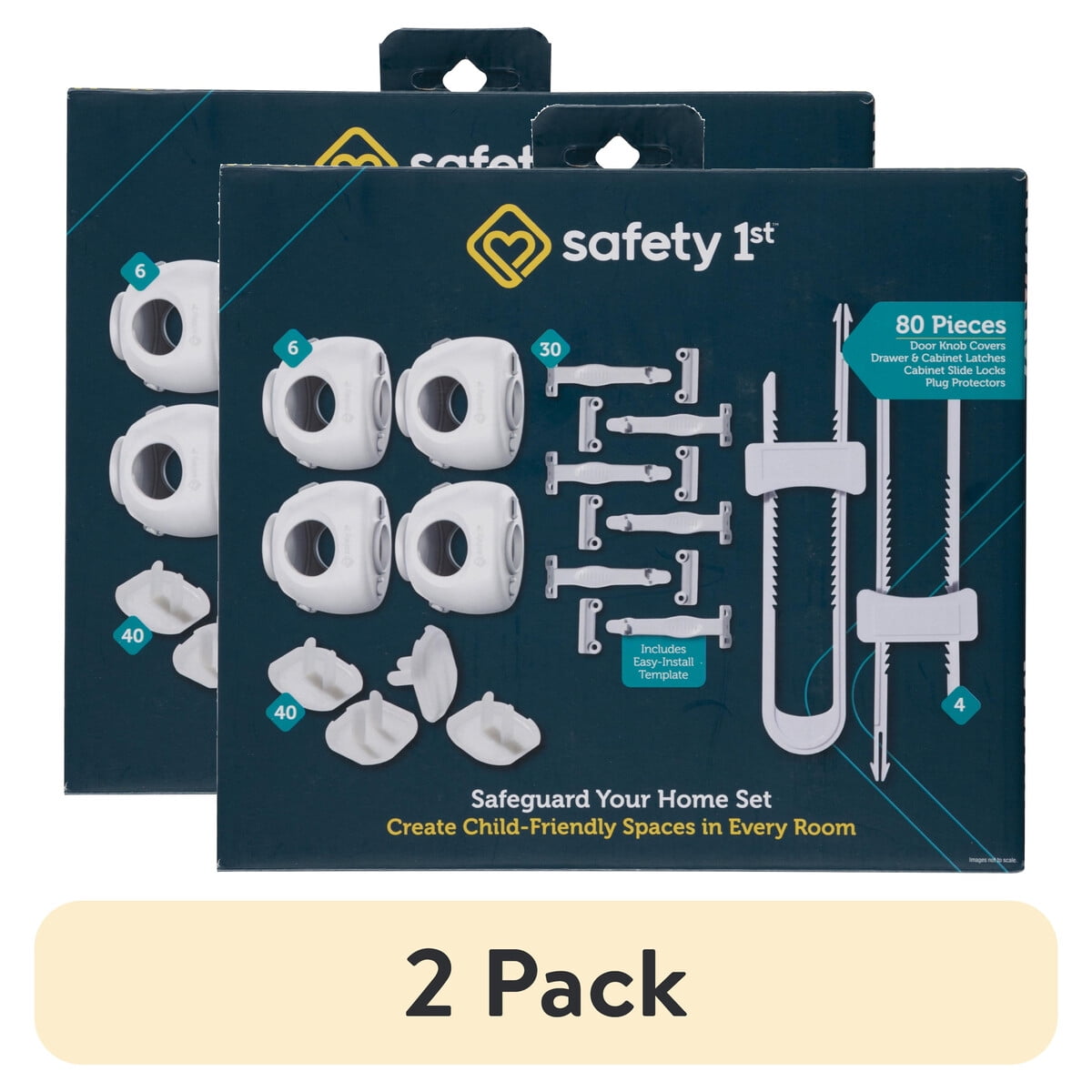 Set Seguridad Hogar Safety 1st 80 Piezas 2 Pack Blanco
