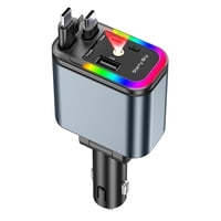 Xusx111 - Adaptador De Cargador De Coche Retráctil Starlight,Cargador De Teléfono De Coche De Carga Rápida 4 En 1, Accesorios De Camión De Coche Usb C,Regalo Esenciales De Viaje Por Carretera Para Hom
