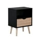 thumbnail image 1 of Velador Top Living Tromso Con Cajón Negro y Madera, 1 of 11