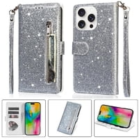 Foxdock - Funda Para Elegante Funda Iphone 16 Pro Max Glitter Con Cremallera-Ideal Para El Uso Diario