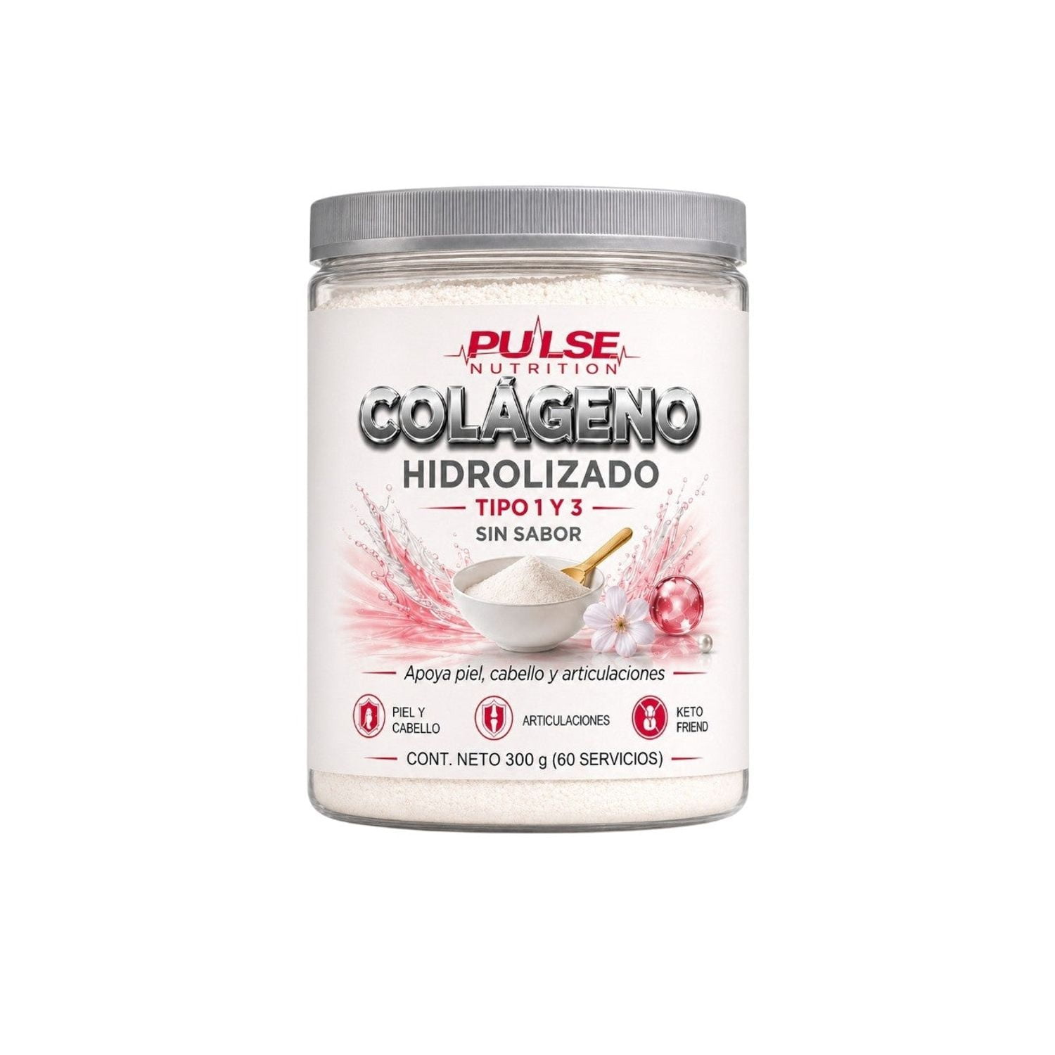 Colageno Hidrolizado Tipo 1 Y 3 Sin Sabor 300gr - Pulse Nutrition