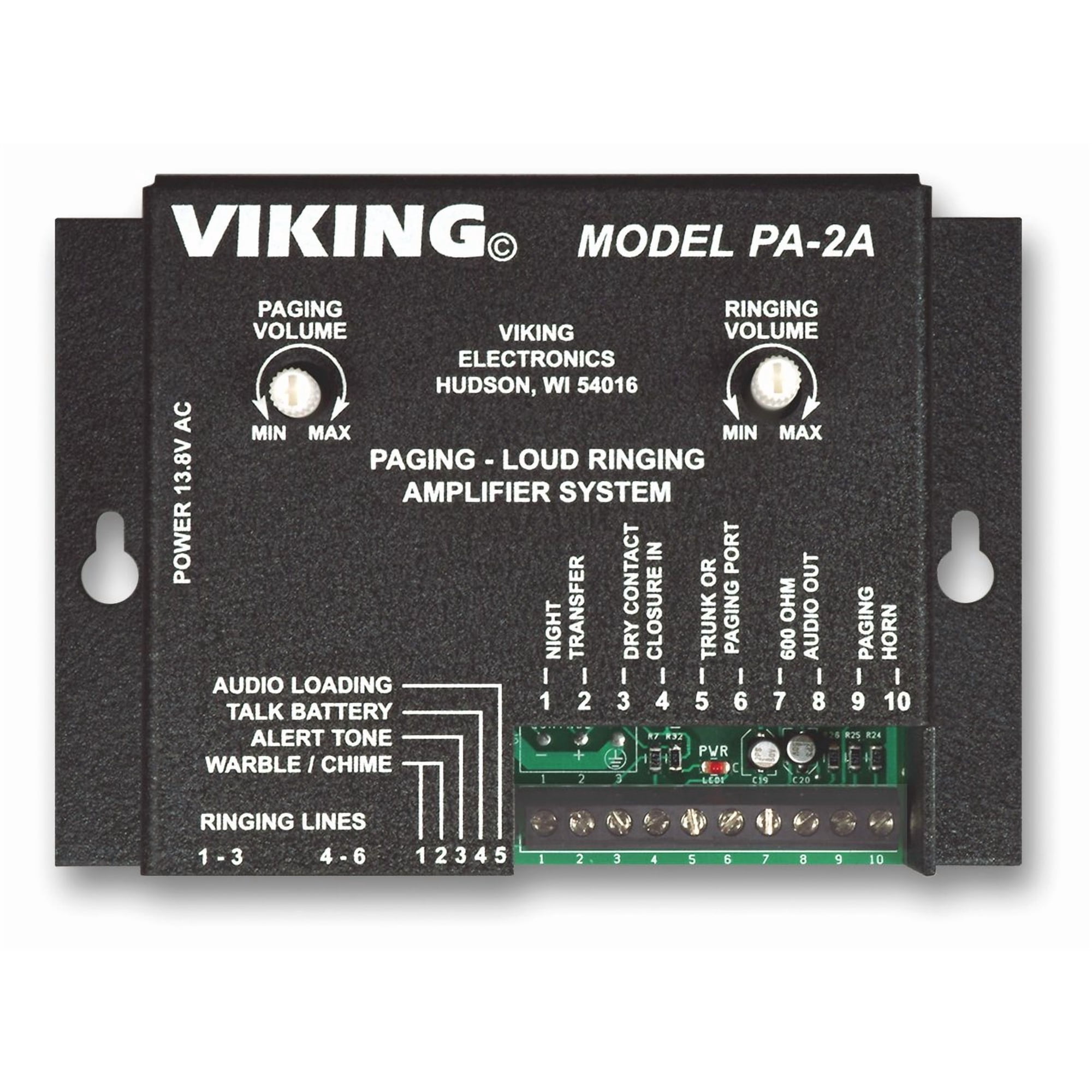Amplificador De Paginación/sonido De Timbre Viking Pa-2a Con Bocina 25ae