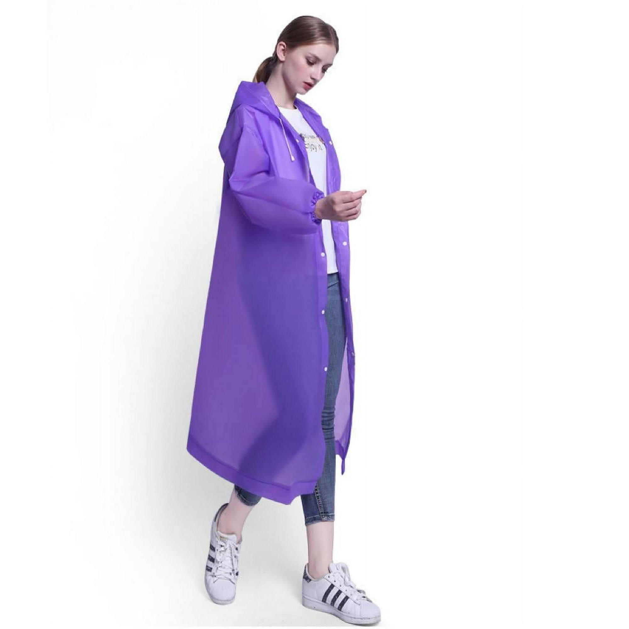 Genérico - Poncho Impermeable De Lluvia Adulto Eva Reutilizable Violeta