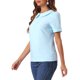 thumbnail image 4 of INSPIRE CHIC Blusa con Cuello Peter Pan para Mujeres Regreso a Clases Jacquard Floral Manga Corta Abullonada Kawaii Talla XL Azul Claro, 4 of 6