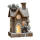 thumbnail image 1 of Estatua De Casa De Nieve Navideña Con Luz, Artesanía Creativa Para Estantería Navideña, Hogar, Marrón, 1 of 5
