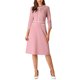 thumbnail image 2 of INSPIRE CHIC Vestido de mujer en línea A con contraste de color para usar en el trabajo con adornos de tweed S Rosa, 2 of 5