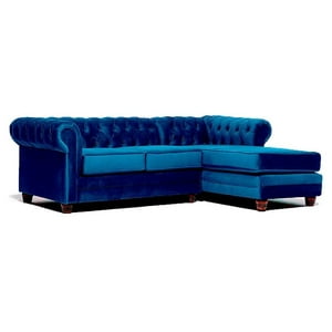 Barra Desing - Sofá Seccional Design Chesterfield Derecho 3 Cuerpos Felpa