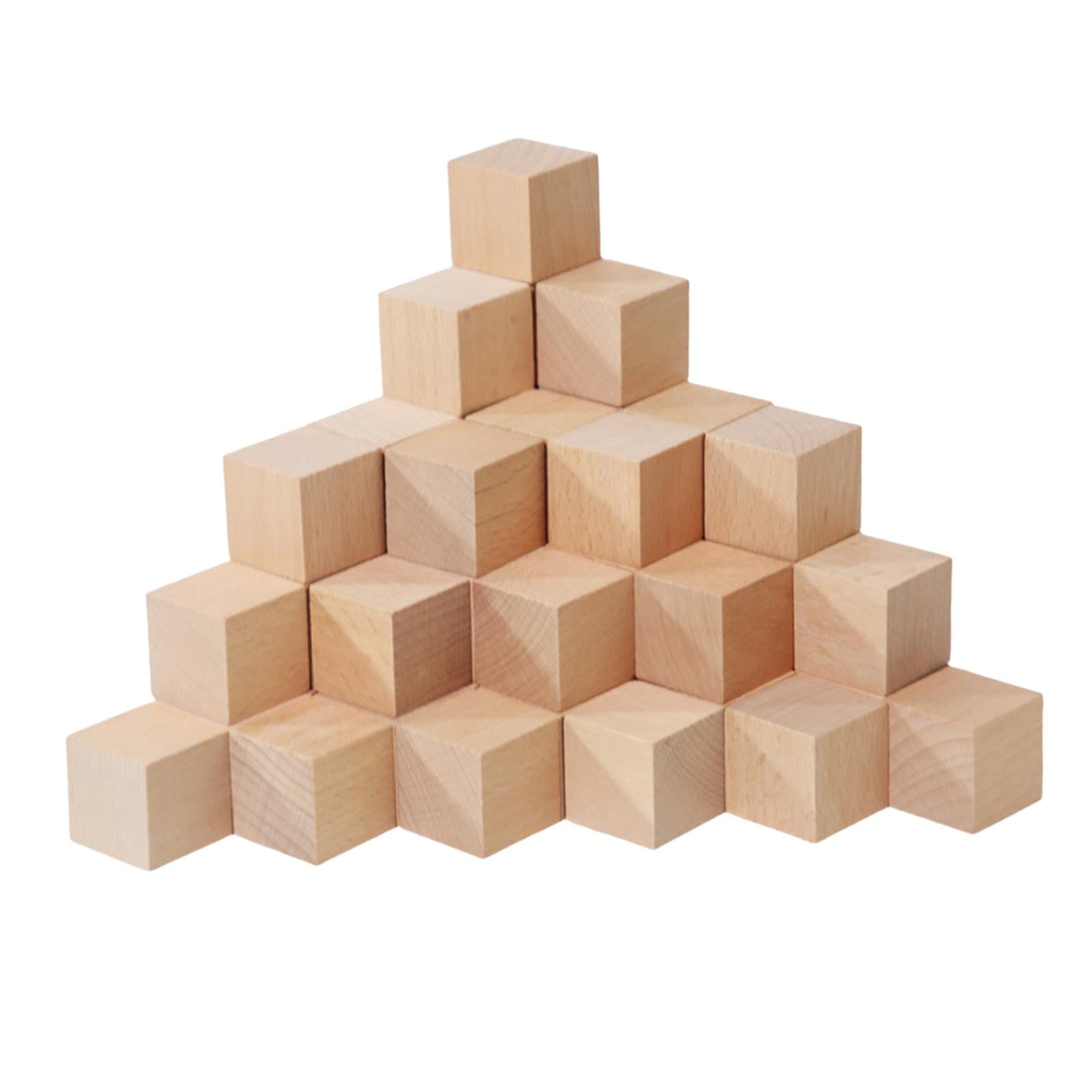 Bothyi - 50 Piezas De Bloques De Madera Para Apilar, Bloques De Construcción Para Niños Pequeños De 3 Años En Adelante, Escuela, S Marrón