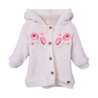 Pillin - Chaleco Bebé Niña Forrado Coral Fleece Con Gorro Crudo