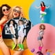 thumbnail image 5 of WDFCN - Juego de 3 puños para piernas, banda para el sudor, medias de neón, puños de punto, pulseras para la cabeza para correr, carnaval, baile, aeróbicos, accesorios de disfraz, 3 piezas, años 80 y, 5 of 5